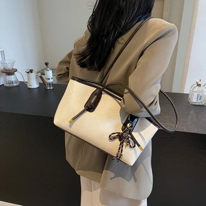 LEFTSIDE PU Leather Shoulder Bags For Women 2025 Winter Y2K Trend Female Crossbody Bag Lady Handbags And Purses Retro Tote Bag