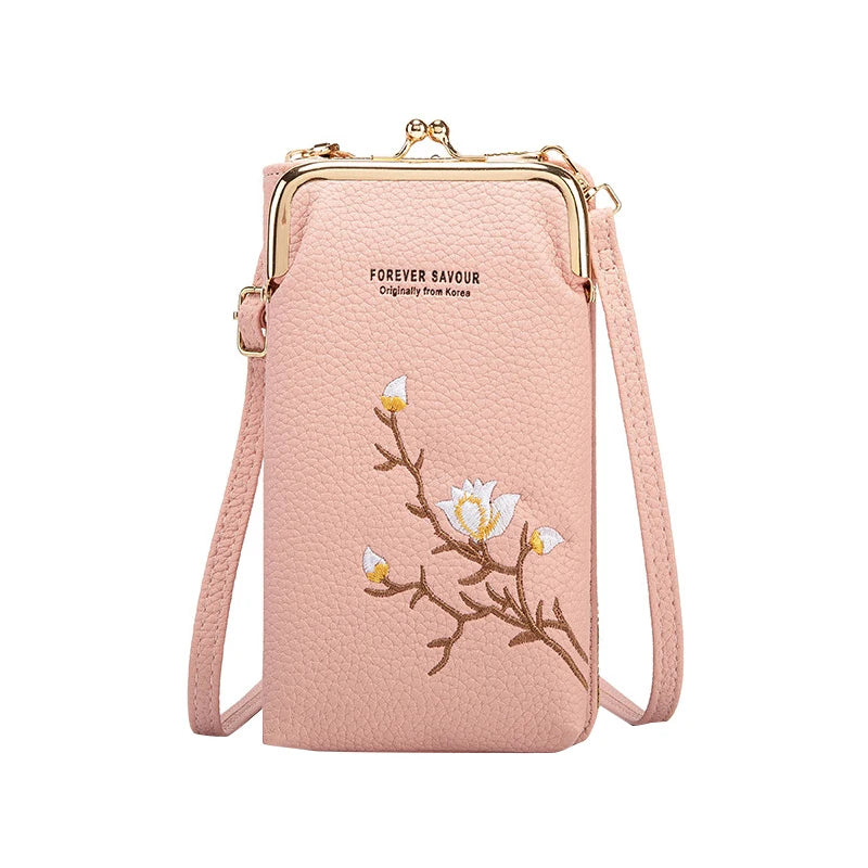 Women Sling Cross-Body Wallet With Mobile Cell Phone Holder, Crossbody Phone Purses For Women, Mini Cross Body Bag