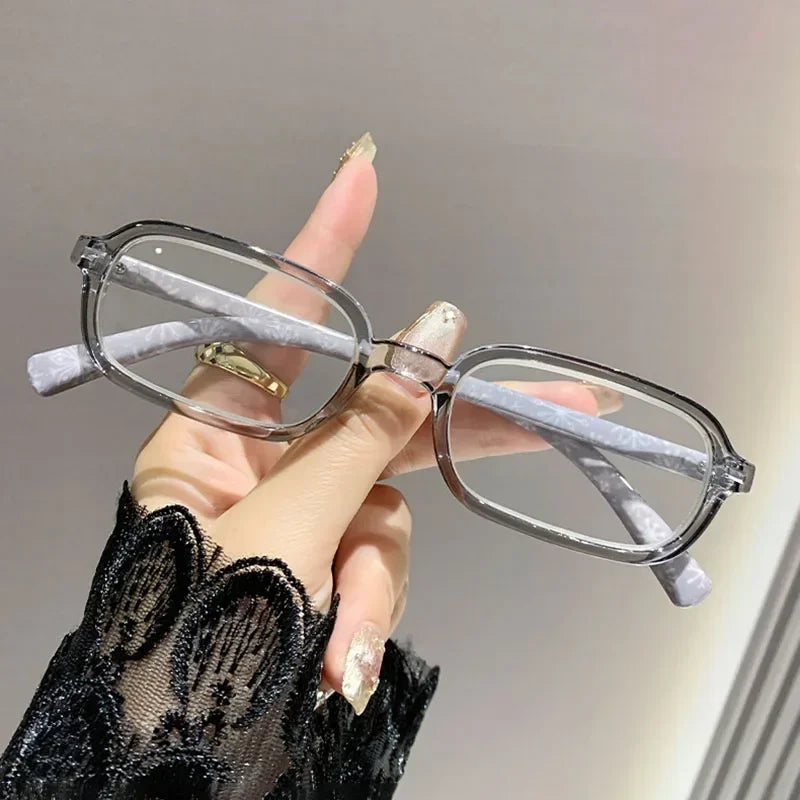 Luxury Women Printed Presbyopia Glasses Fashion Square Small Frame Reading Glasses Ultra Light Anti-blue Light Farsightedness