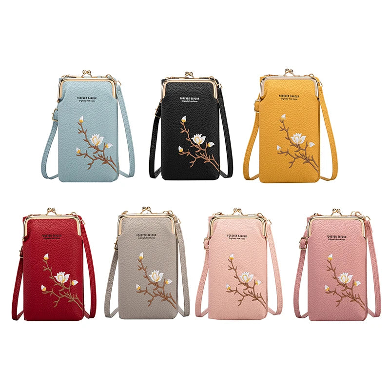 Women Sling Cross-Body Wallet With Mobile Cell Phone Holder, Crossbody Phone Purses For Women, Mini Cross Body Bag