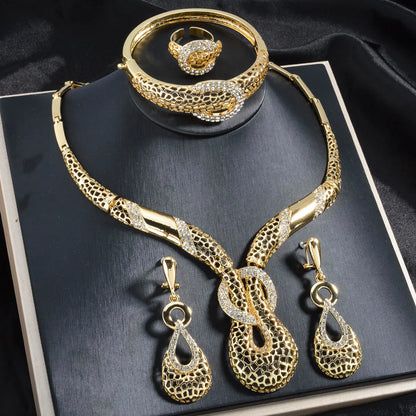 New Amazon Water Drop Pendant Necklace with Diamond Set for Party, Evening Dress, Jewelry, Banquet, Wedding Set