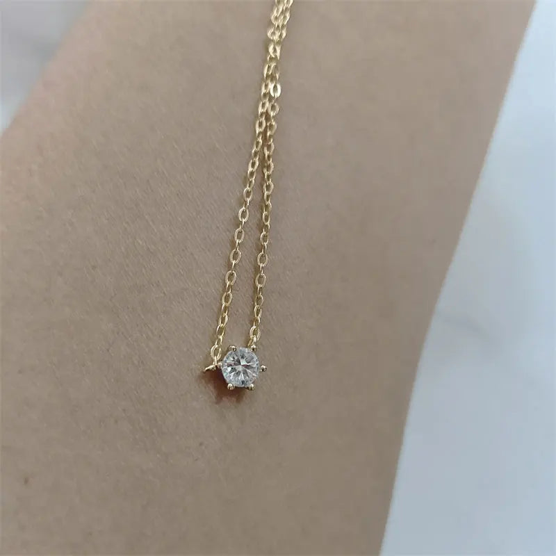 Collar de plata de ley 925 Somilia para mujer, chapado en oro rosa de 18 quilates, collar con colgante de circonita 5A, joyas finas, regalo para mamá