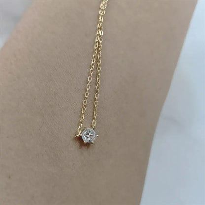 Collar de plata de ley 925 Somilia para mujer, chapado en oro rosa de 18 quilates, collar con colgante de circonita 5A, joyas finas, regalo para mamá