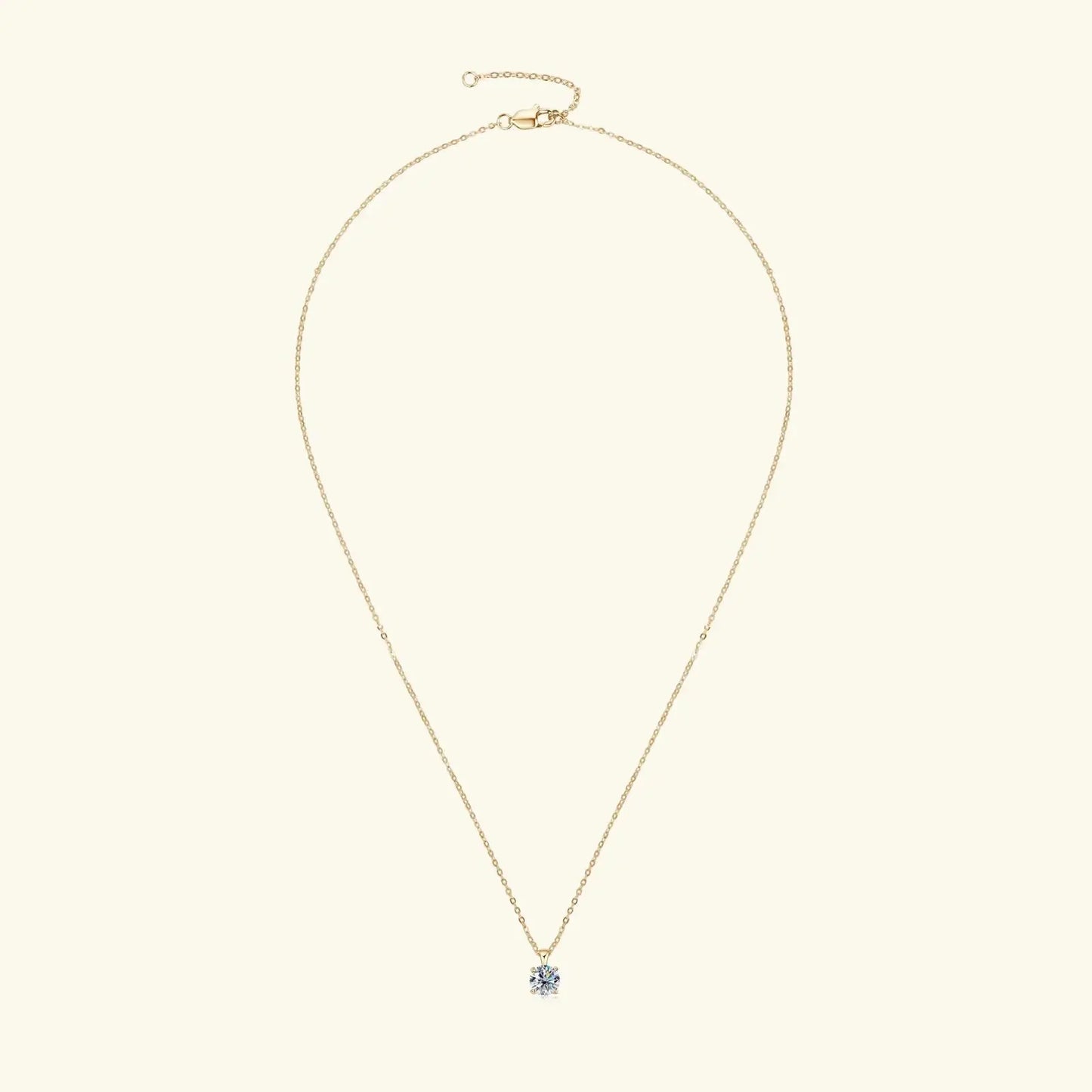 6.5mm 1.0 Carat D Moissanite Solitaire Drop Necklaces 18k Gold Plated Pendant Original Real 925 Silver Chain Jewelry for Women