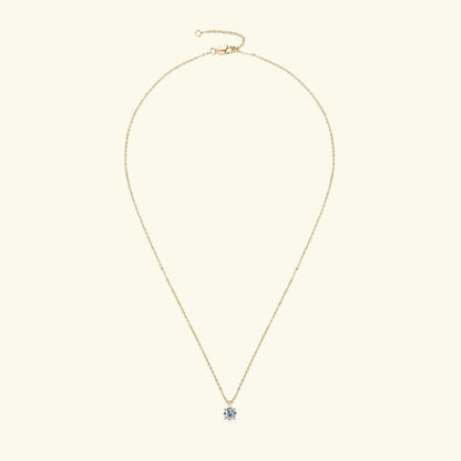 6.5mm 1.0 Carat D Moissanite Solitaire Drop Necklaces 18k Gold Plated Pendant Original Real 925 Silver Chain Jewelry for Women