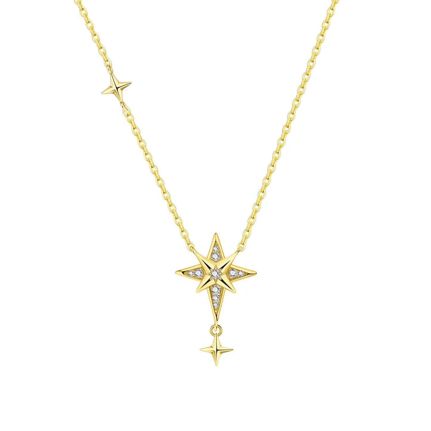 PANPOKI 925 Sterling Silver 18K Gold Heart-shaped Lock Key Necklace Pendant Necklace for Women Birthday Gifts Wedding Jewelry
