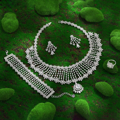 2023 Hot Selling Cubic Zirconia Bridal Wedding Jewelry Set Bridal 4-piece Set Women's Jewelry Set Jewelry Brand Reproduction