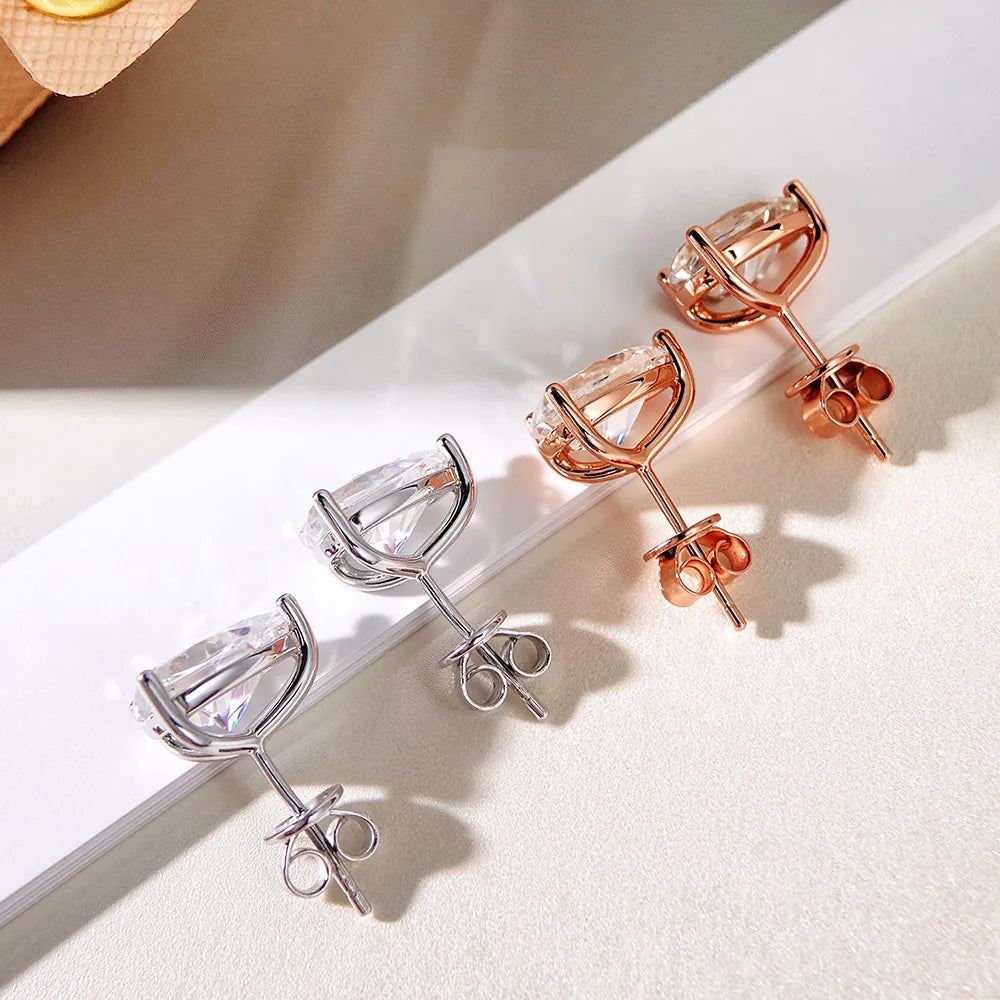 OEVAS 1-3CT Pear Cut Moissanite Necklace Earrings Set for Women S925 Sterling Silver Plated 18K Wedding Party Luxury Jewelry