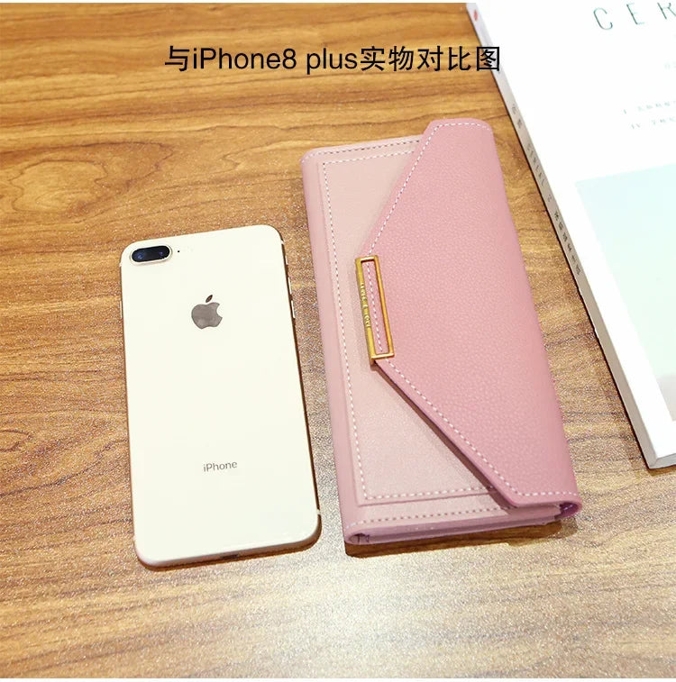 2025 New Fashion Women Wallets Leather Hasp Wallet Women's Long Design Purse Clutch Women Lady Wallet Phone Pocket Cartera Mujer
