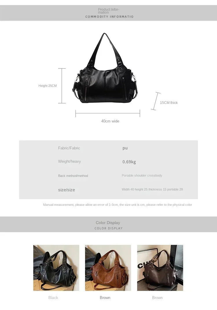 Hot Selling Soft Inner Compartment Shoulder Bag 2024High Quality Contrasting Color Women's Bag Fashion Zipper Pu Women's Handbag