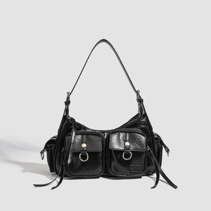 Portable Y2K Retro Shoulder Bag Multi-pocket Spicy Girl Armpit Bag Fashion Handbag Vintage Underarm Bag Streetwear