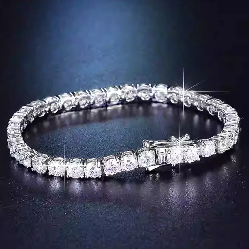 Classics Moissanite Tennis Bracelets Hot 925 Sterling Silver for Women High Quality Wedding Jewelry Accessories Fashion Gift