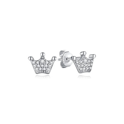 Original 925 Sterling Silver Earrings 2026 Stud Hoop Crystal Earings For Women Rose Gold Crown Heart Infinity Bee Earing Jewelry