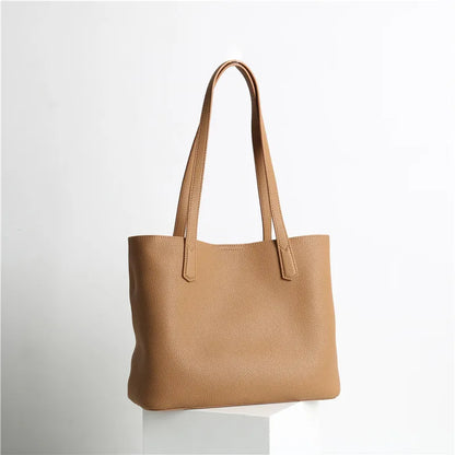 Hot Sale Classic All-match Minimalist Business Style Large Women Tote Bag A4 Laptop Cowhide Leather Female Underarm Handbag