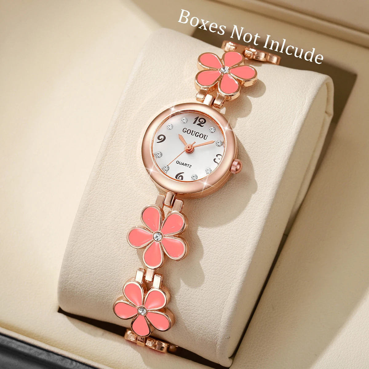 Fashion Flower Bracelet Strap Women Watches Ladies Diamond Arabic Numeral Dial Wristwatches Reloj Mujer（Without Box）