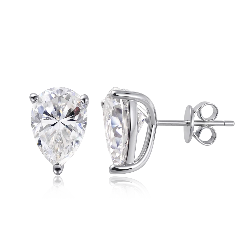 OEVAS 1-3CT Pear Cut Moissanite Necklace Earrings Set for Women S925 Sterling Silver Plated 18K Wedding Party Luxury Jewelry