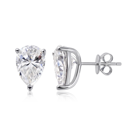 OEVAS 1-3CT Pear Cut Moissanite Necklace Earrings Set for Women S925 Sterling Silver Plated 18K Wedding Party Luxury Jewelry