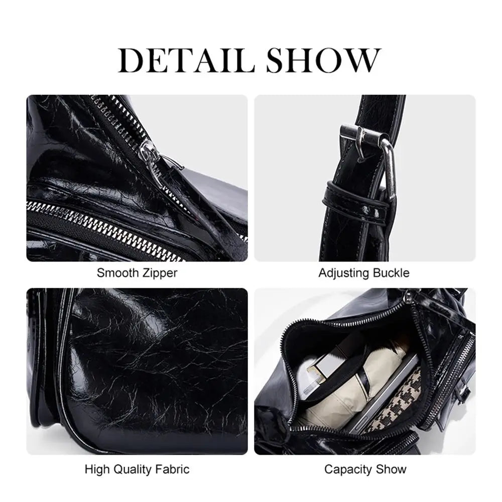 Portable Y2K Retro Shoulder Bag Multi-pocket Spicy Girl Armpit Bag Fashion Handbag Vintage Underarm Bag Streetwear