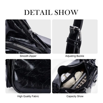 Portable Y2K Retro Shoulder Bag Multi-pocket Spicy Girl Armpit Bag Fashion Handbag Vintage Underarm Bag Streetwear
