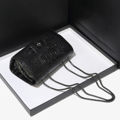Simple Mini Crocodile Pattern Small Square Bag Summer New Style Trendy Versatile Chain