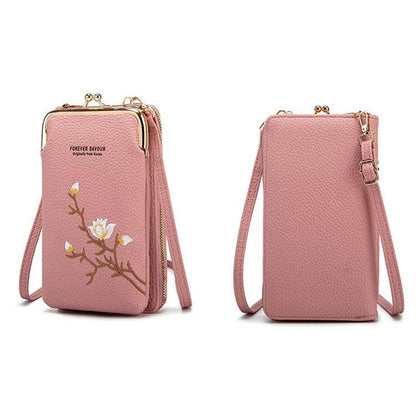 Women Sling Cross-Body Wallet With Mobile Cell Phone Holder, Crossbody Phone Purses For Women, Mini Cross Body Bag