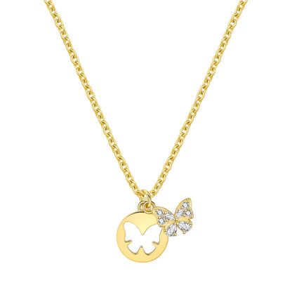 PANPOKI 925 Sterling Silver 18K Gold Heart-shaped Lock Key Necklace Pendant Necklace for Women Birthday Gifts Wedding Jewelry