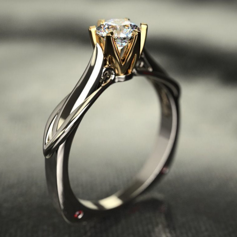 Certified Moissanite Ring for Women 925 Sterling Silver 18K Gold Plated Wedding Engagement Jewelry Anniversary Gift