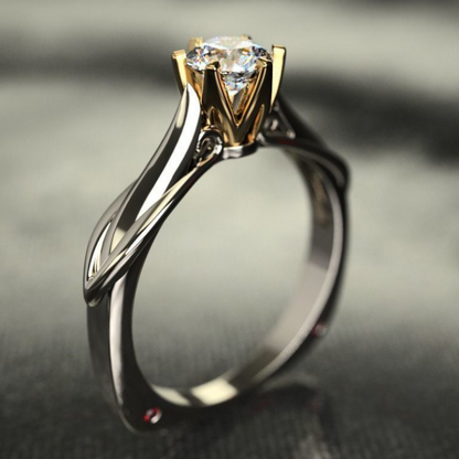 Certified Moissanite Ring for Women 925 Sterling Silver 18K Gold Plated Wedding Engagement Jewelry Anniversary Gift