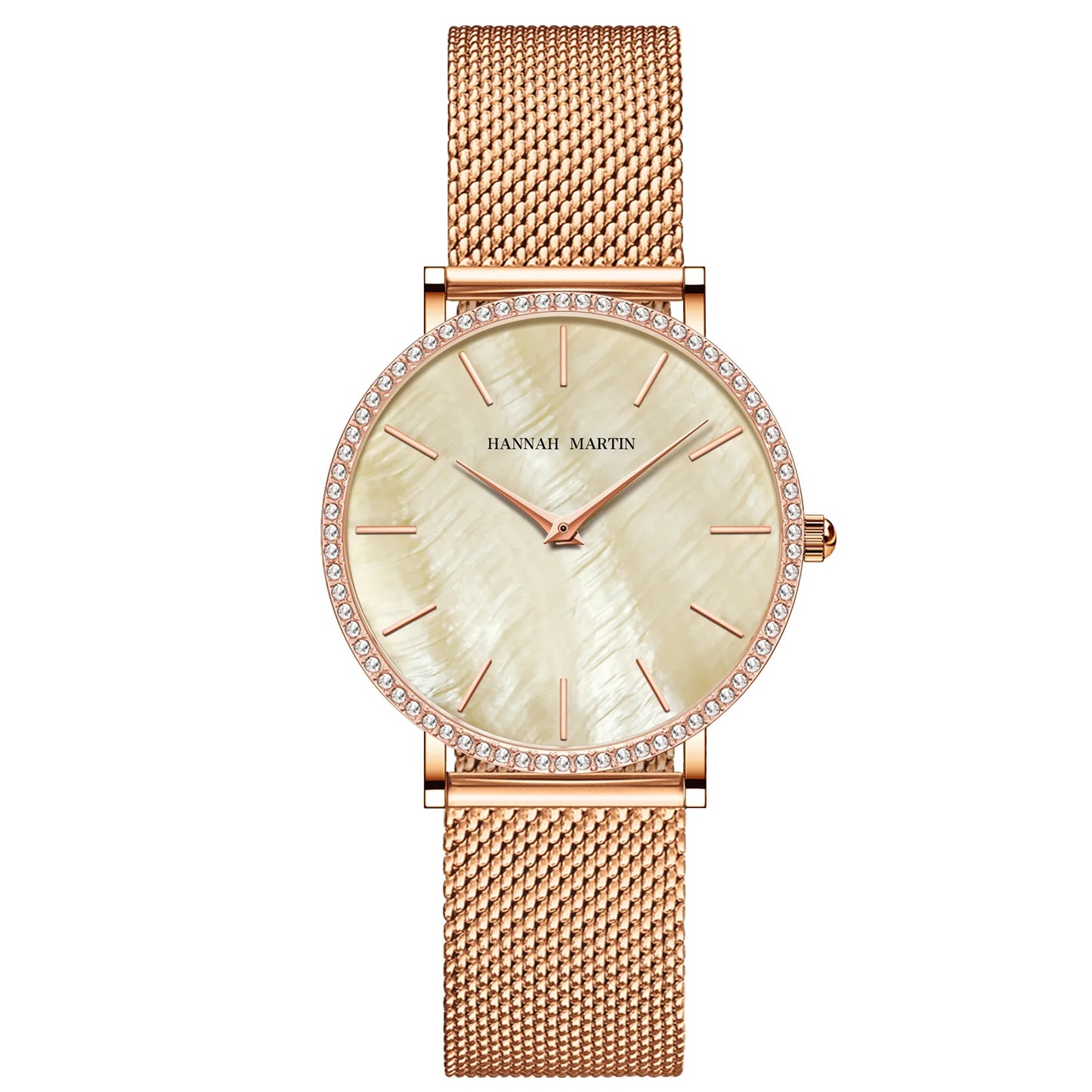 Luxury Women Watch Japanese Quartz Movement Shell Dial Rhinestone Stainless Steel Fashion Gift Box Waterproof Ladies Wristwatch