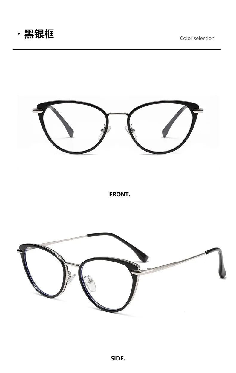 2025 Fashion Cat Eye Photochromic Myopia Glasses for Women Outdoor Color Changing UV Protection Sunglasses Near Sight Eyeglasses