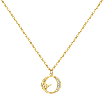 PANPOKI 925 Sterling Silver 18K Gold Heart-shaped Lock Key Necklace Pendant Necklace for Women Birthday Gifts Wedding Jewelry