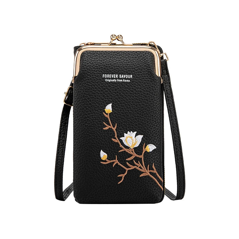 Women Sling Cross-Body Wallet With Mobile Cell Phone Holder, Crossbody Phone Purses For Women, Mini Cross Body Bag