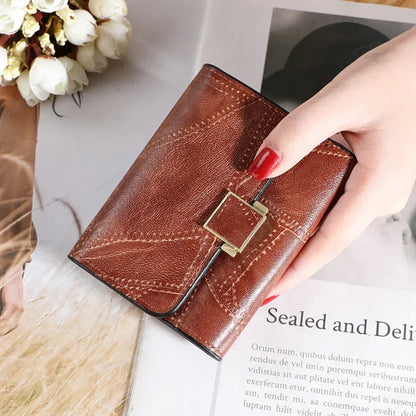 Vintage Women Wallet Short Leather Small Purse Mini Female Fashion Multi-Card Card Holder Coin Purse Multi-functional Clutch Bag