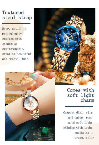 UTHAI CQ244 Waterproof Women watch Ocean Heart Diamond studded Quartz Watch Light Luxury Clock Gift,watches for woman
