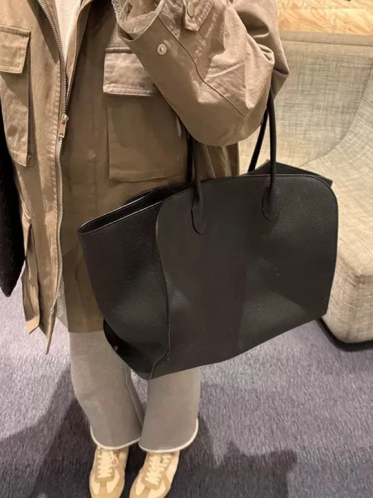 Tote Bag High Quality Genuine Leather Large Capacity Marlo 17/14 Shoulder Bag Handbag Soft Cowhide Casual Suede Women's Bag