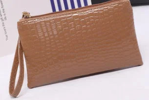 Women's Crocodile Coin Bags Purse Money Organizer Korean Mobile Phone Clutch Bags Makeup Bags Traveling Neceser Toiletry Pouch
