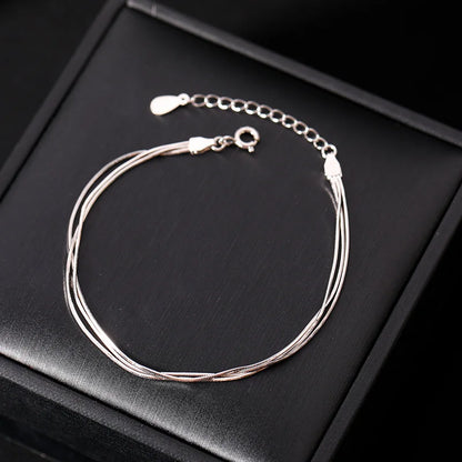 925 Sterling Silver Four-leaf Flower Necklace for Women Girls Luxury Adjustable Link Chain Necklace 18k Gold Jewelry Party Gifts