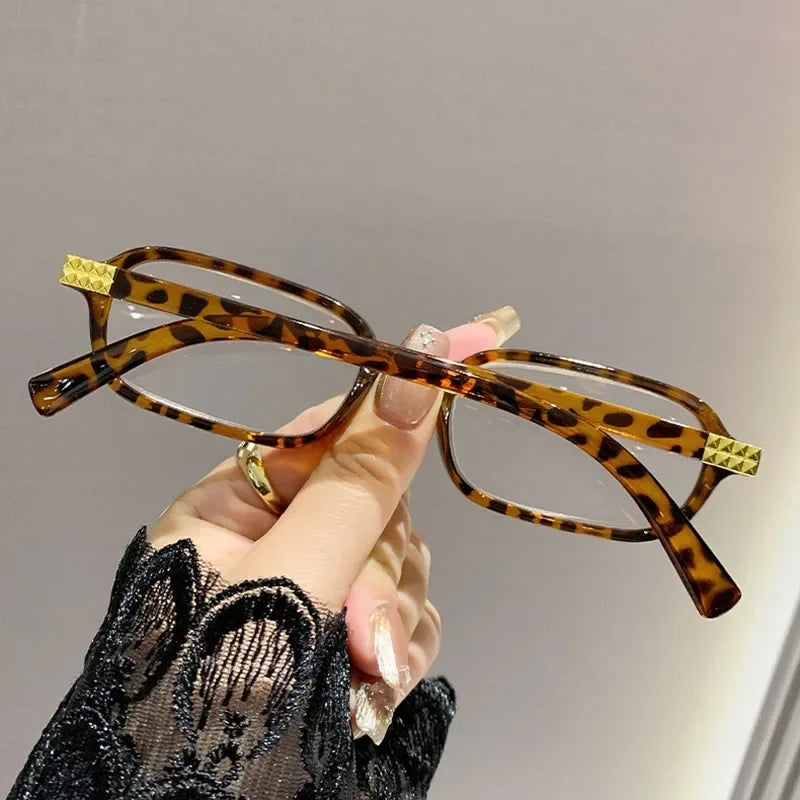 Luxury Women Printed Presbyopia Glasses Fashion Square Small Frame Reading Glasses Ultra Light Anti-blue Light Farsightedness