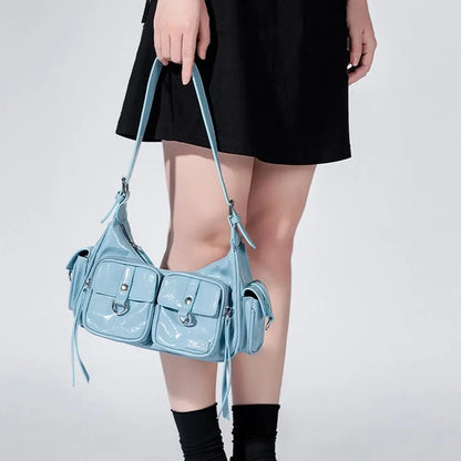 Portable Y2K Retro Shoulder Bag Multi-pocket Spicy Girl Armpit Bag Fashion Handbag Vintage Underarm Bag Streetwear