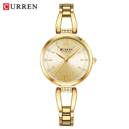 CURREN Women's Watches Elegant Fashion Original Quartz Watch for Laides Waterproof Stainless Steel Simple Luxury Daily Wear