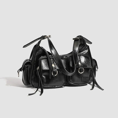 Portable Y2K Retro Shoulder Bag Multi-pocket Spicy Girl Armpit Bag Fashion Handbag Vintage Underarm Bag Streetwear
