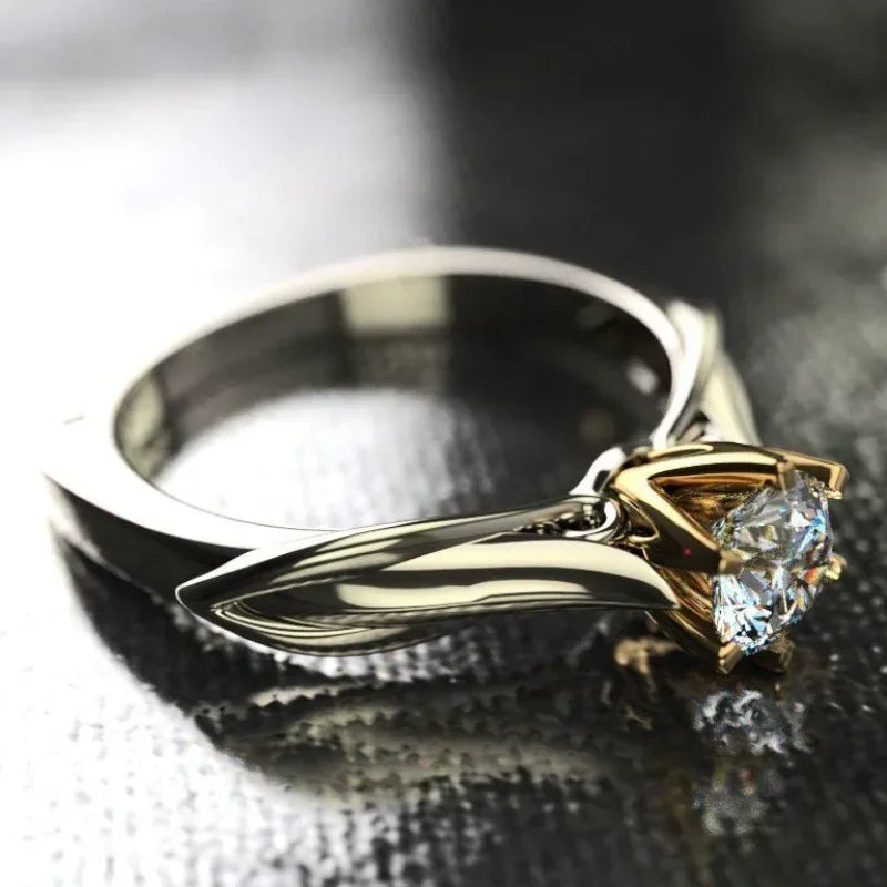 Certified Moissanite Ring for Women 925 Sterling Silver 18K Gold Plated Wedding Engagement Jewelry Anniversary Gift
