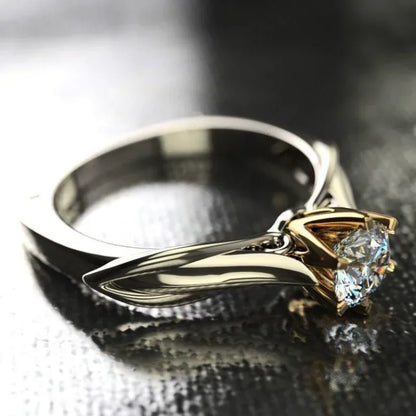Certified Moissanite Ring for Women 925 Sterling Silver 18K Gold Plated Wedding Engagement Jewelry Anniversary Gift
