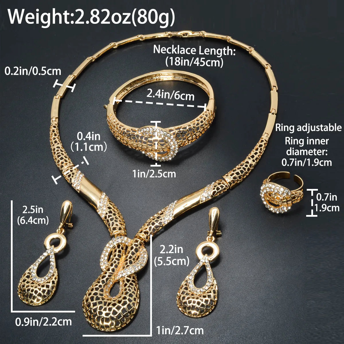 New Amazon Water Drop Pendant Necklace with Diamond Set for Party, Evening Dress, Jewelry, Banquet, Wedding Set