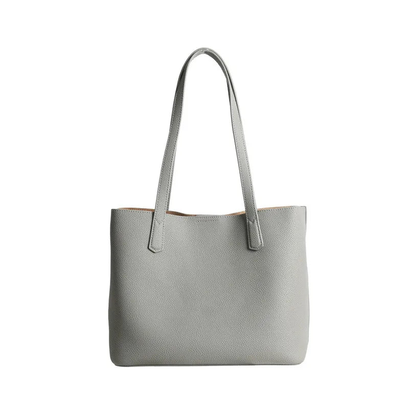 Hot Sale Classic All-match Minimalist Business Style Large Women Tote Bag A4 Laptop Cowhide Leather Female Underarm Handbag