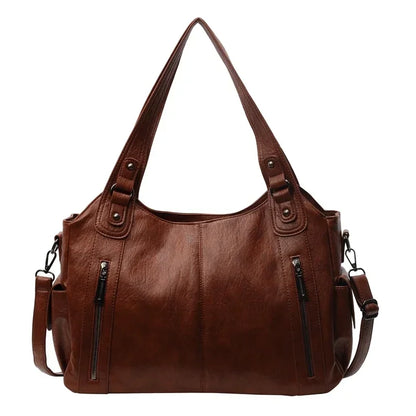 Hot Selling Soft Inner Compartment Shoulder Bag 2024High Quality Contrasting Color Women's Bag Fashion Zipper Pu Women's Handbag
