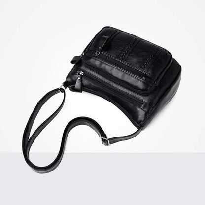 New Ladies Bags PU Single Shoulder Messenger Bag Soft Surface Zipper Women Crossbody Simple Gorgeous Black Shopping Handbags