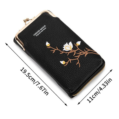 Women Sling Cross-Body Wallet With Mobile Cell Phone Holder, Crossbody Phone Purses For Women, Mini Cross Body Bag