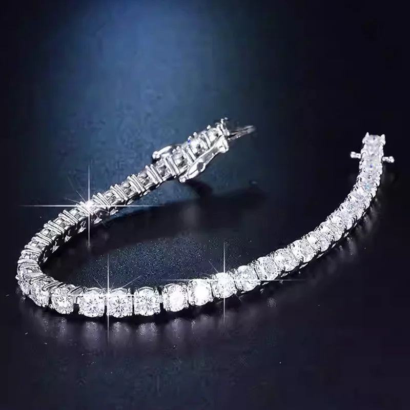 Classics Moissanite Tennis Bracelets Hot 925 Sterling Silver for Women High Quality Wedding Jewelry Accessories Fashion Gift